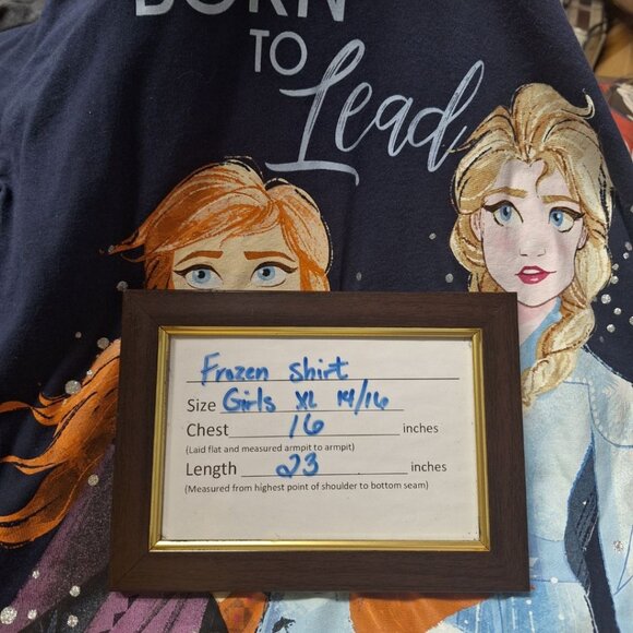 Disney Frozen II Shirt Girls XL 14 16 Long Sleeve Blue Princess Anna Olaf Elsa - Picture 5 of 7